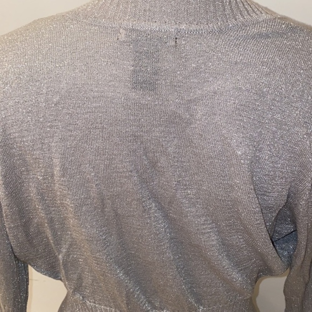 H&M sparkle glitter Deep v neck dress long sleeve sweater dress. - Picture 7 of 7